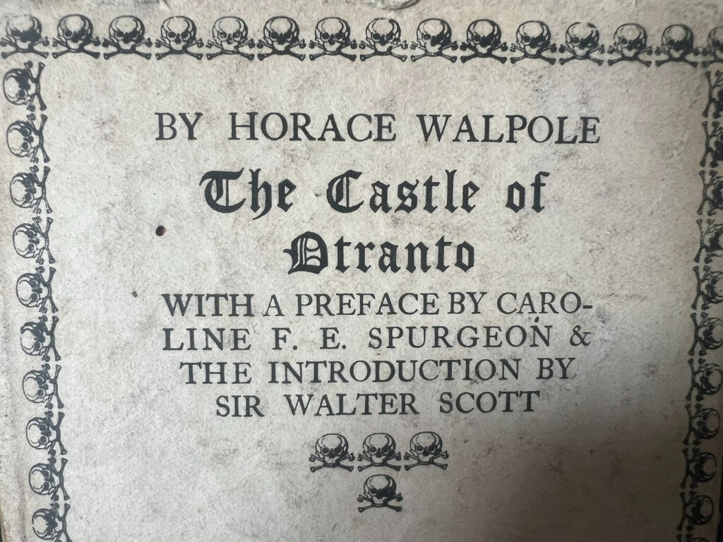 🔴 Buch DAS SCHLOSS VON OTRANTO von Caroline Spurgeton in englischer Sprache aus dem Jahr 1929 