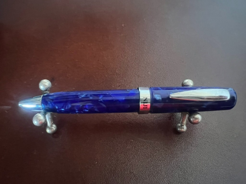 🔴 NIJI penna stilografica e sfera BLU RESINA IRIDESCENTE scrivono con astuccio