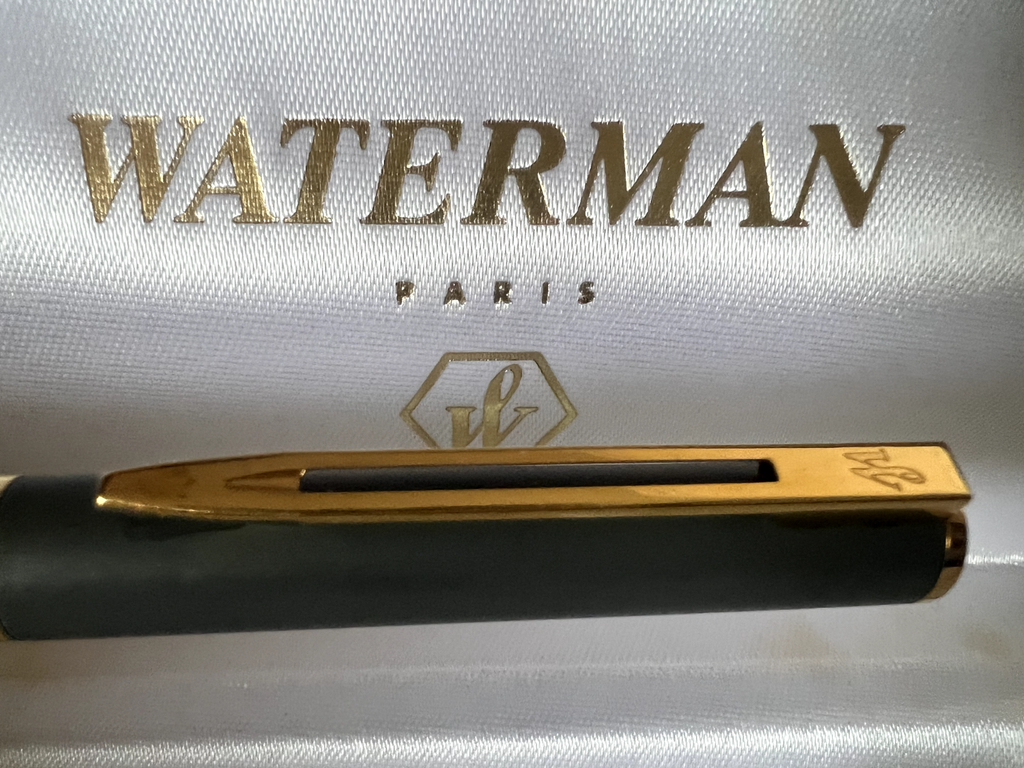 🔴 WATERMAN Laureat fountain pen, grey lacquer, gold-plated trim, F nib 
