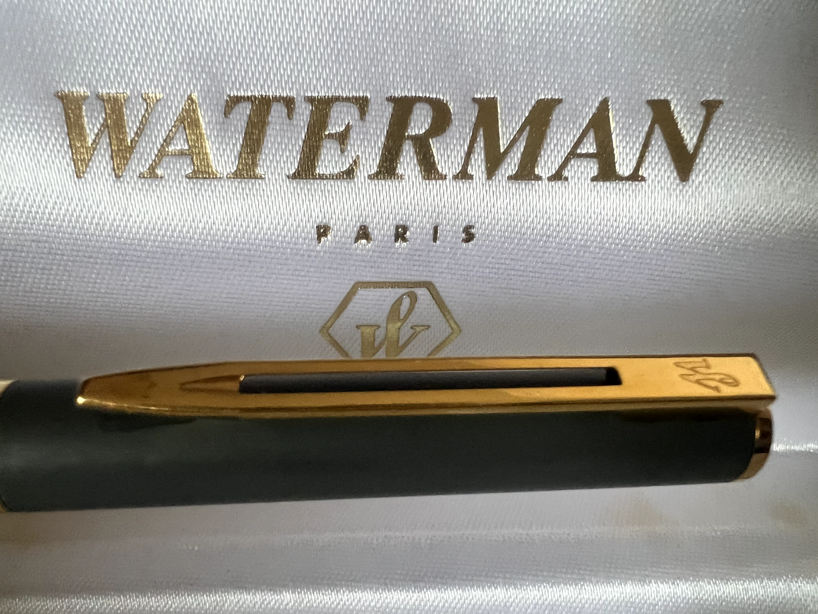 🔴 WATERMAN Laureat fountain pen, grey lacquer, gold-plated trim, F nib 
