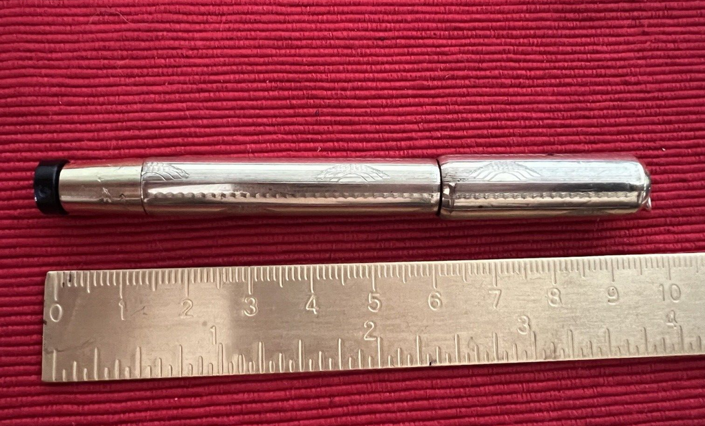🔴 MA GUS P.O penna stilografica placcata pennino ORO da riparare