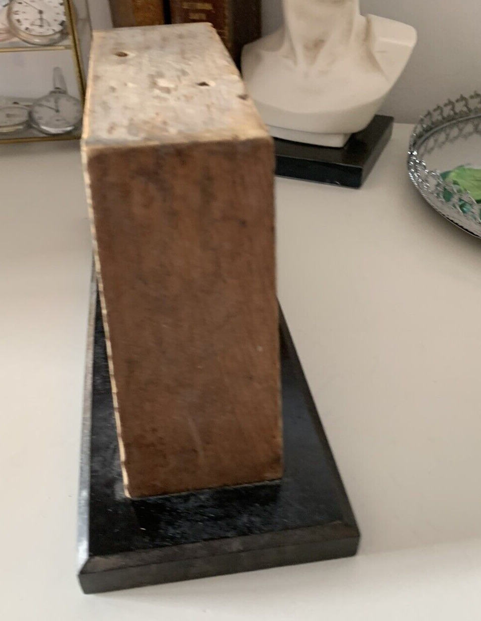 🔴 EUROPA seltener Vintage-Kamintischwecker aus Holz aus den 1930er und 1940er Jahren 