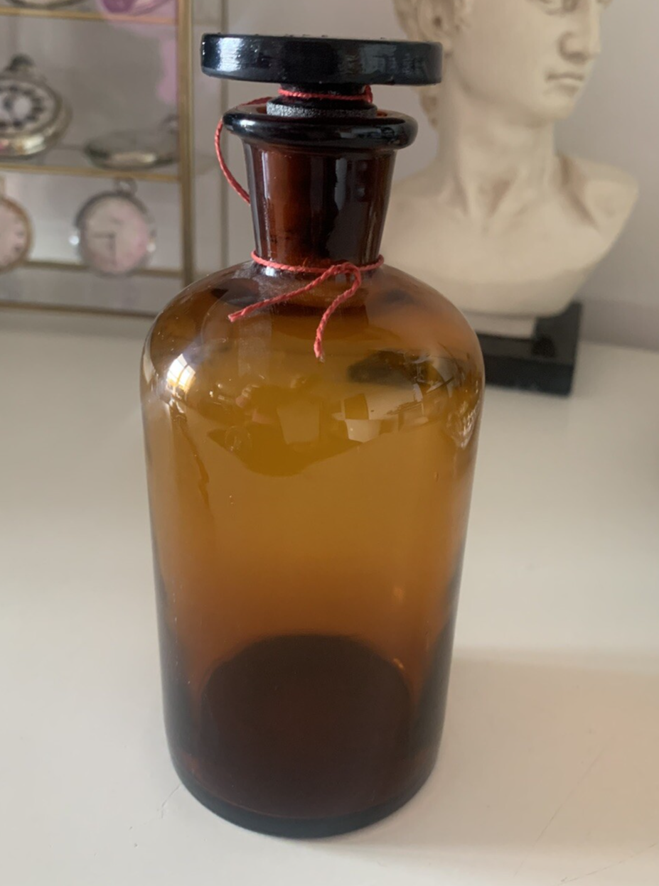 🔴 Bottiglia AMPOLLA vetro medica laboratorio vetro h. 15 VINTAGE