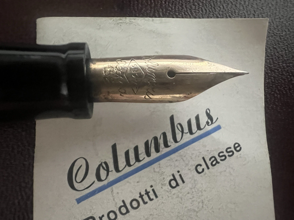 🔴 COLUMBUS Extra 21 Kolbenfüllfederhalter, 14-mm-Goldfeder, Vintage 