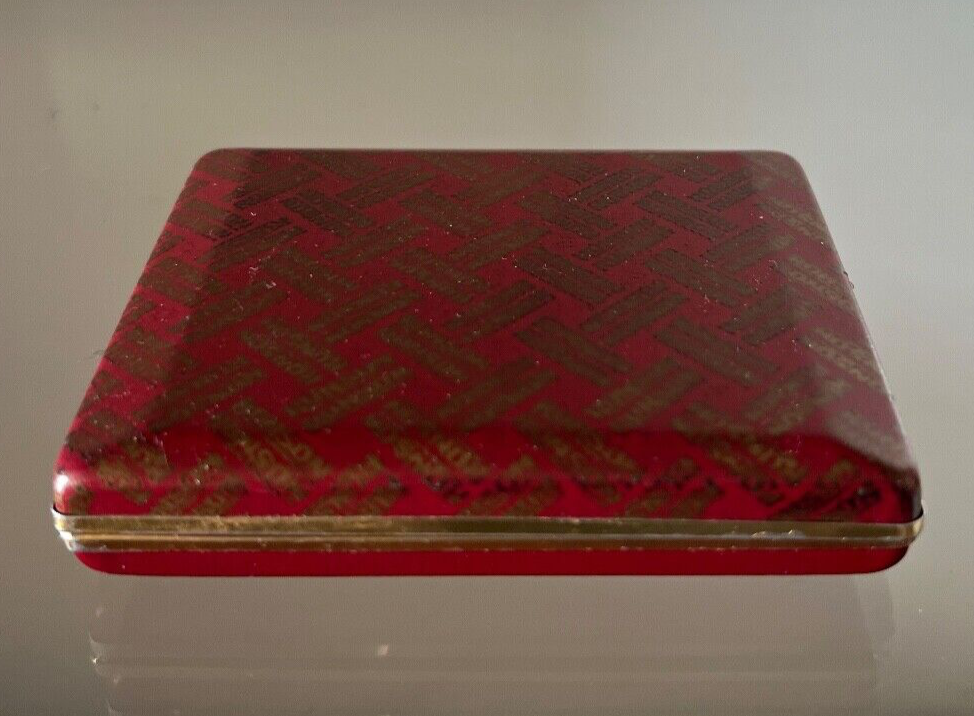 🔴 RONSON scatola accendino rossa pelle interno velluto interno L 2,7 h 7 cm