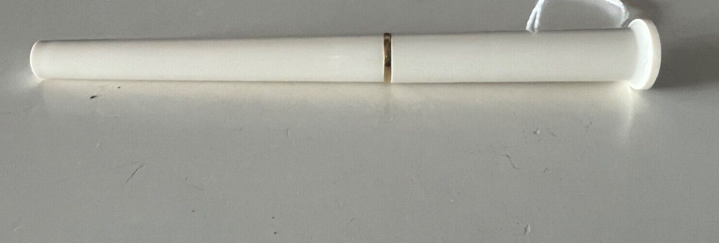 🔴 PIERRE CARDIN penna stilografica bianca pennino laminato oro Les stylos