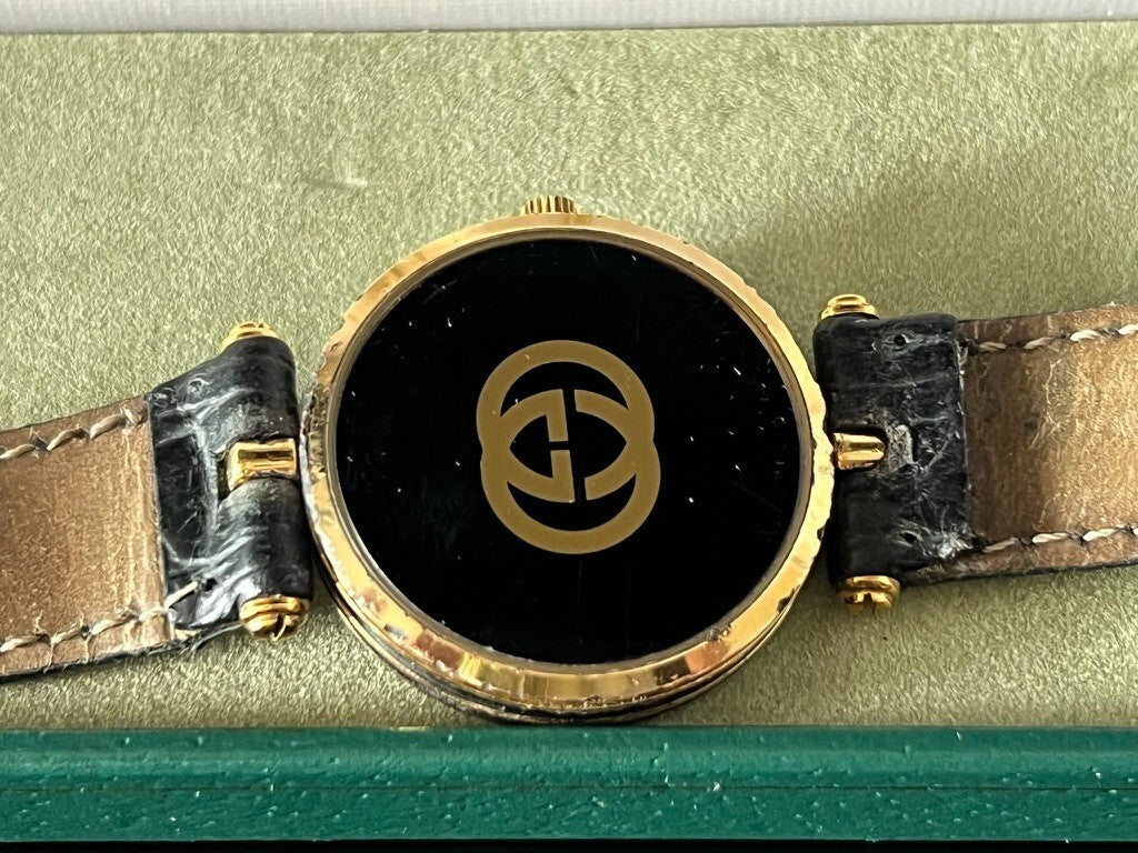 GUCCI Women's Watch Gold Plated Works 2000L Quartz Vintage 80