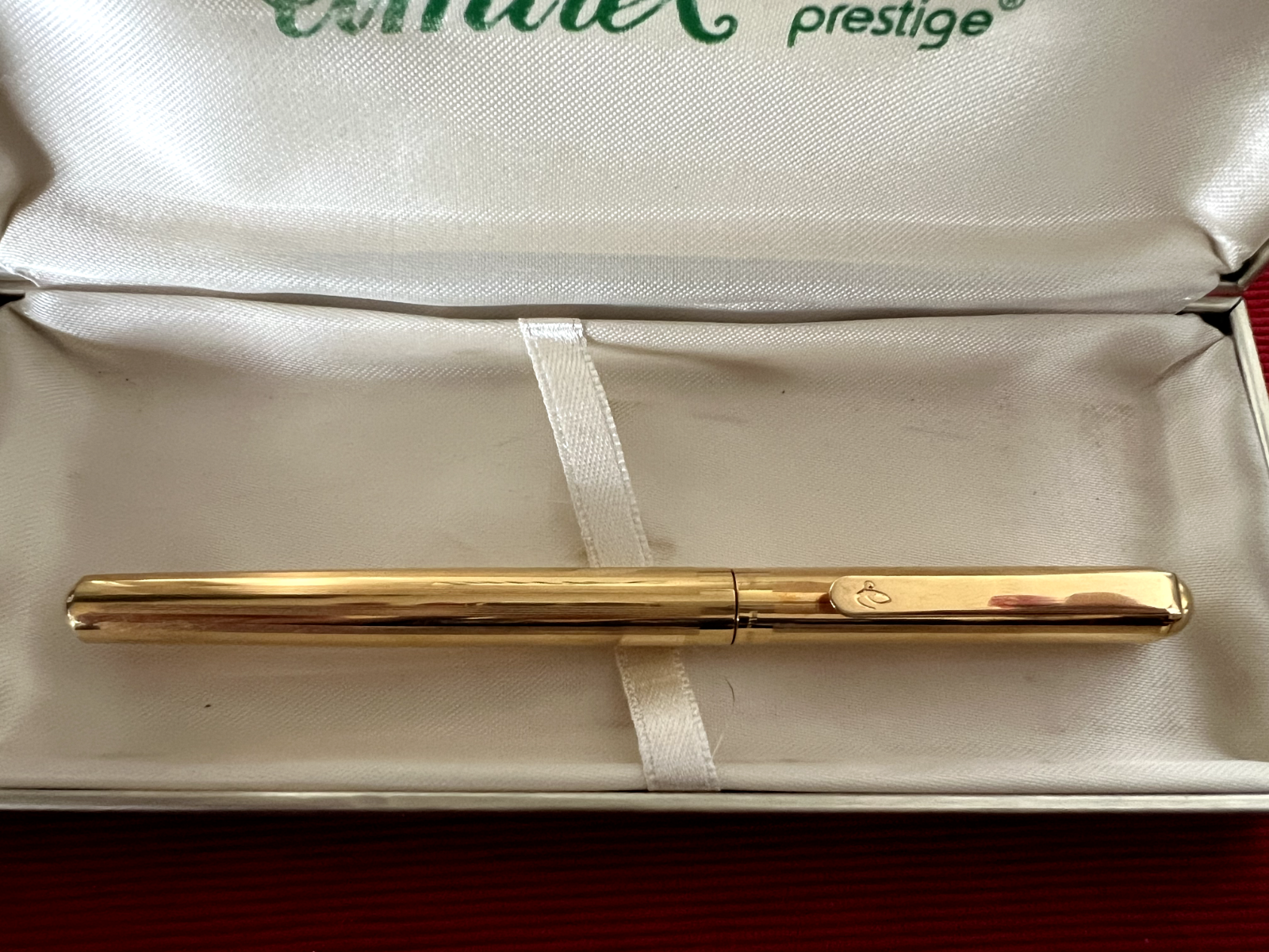 🔴 ELMITEX penna sfera by Montegrappa placcata oro con scatola vintage