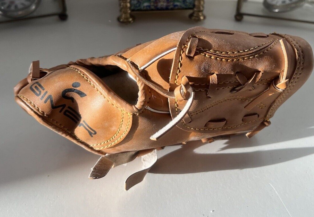🔴 GIMER guantone baseball vero cuoio IMBOTTITO originale vintage