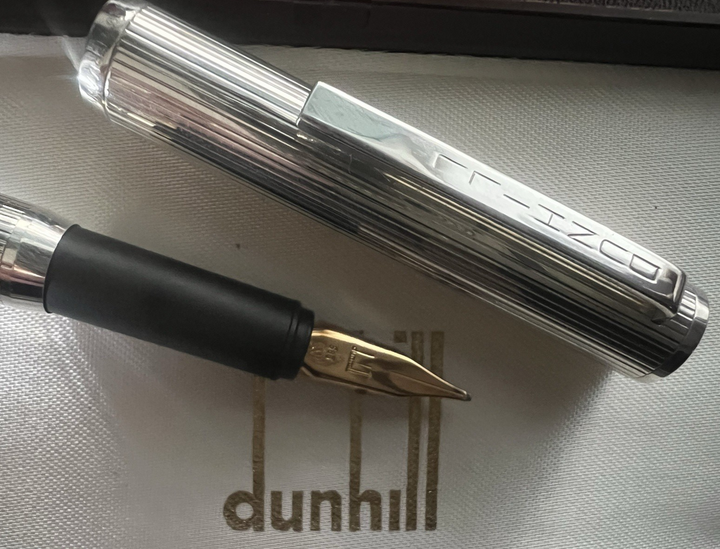 Dunhill Stift Füllfederhalter Silber 925 Sterling Feder Gold M Montblanc