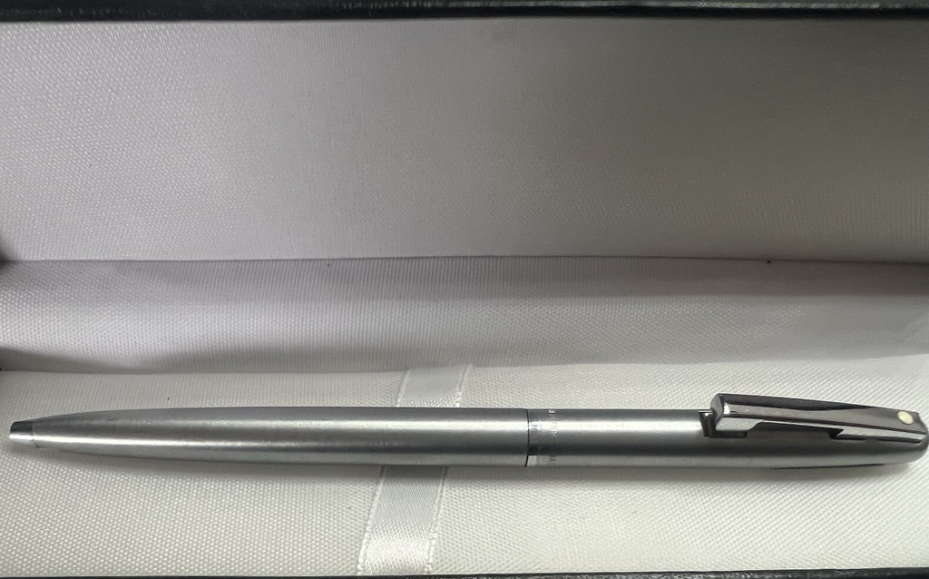 Sheaffer Stylo-Plume à Bille Satin Chrome Profils Poli Clip Automatique Rétro