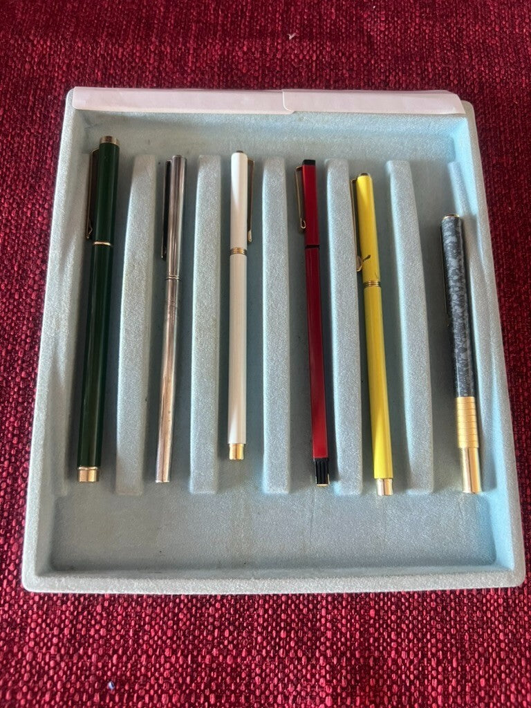 Stilus Nova Penne Sphère Laque Vert Blanque Ed Autres Lot 6 Pcs Vintage 1970