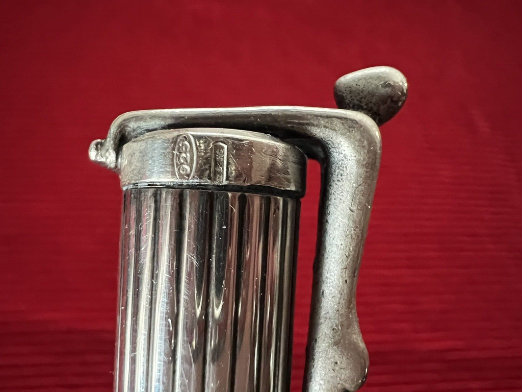 🔴 OTTAVIANI penna stilografica ARGENTO MASSICCIO 925 lacca scultura corpo uomo