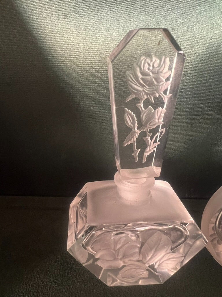 🔴 TEMA porta profumo essenza VETRO MOLATO rosa margherite h11, 5 Toilette 2 PZ