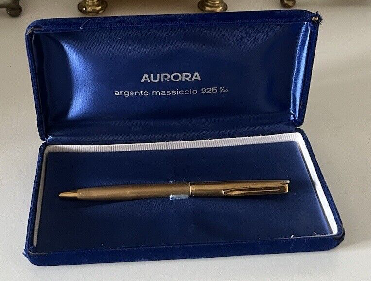 Aurora Stylo-Plume Sphère Argent Massif 925 Plaqué Or 9 Carat, Écrit 
