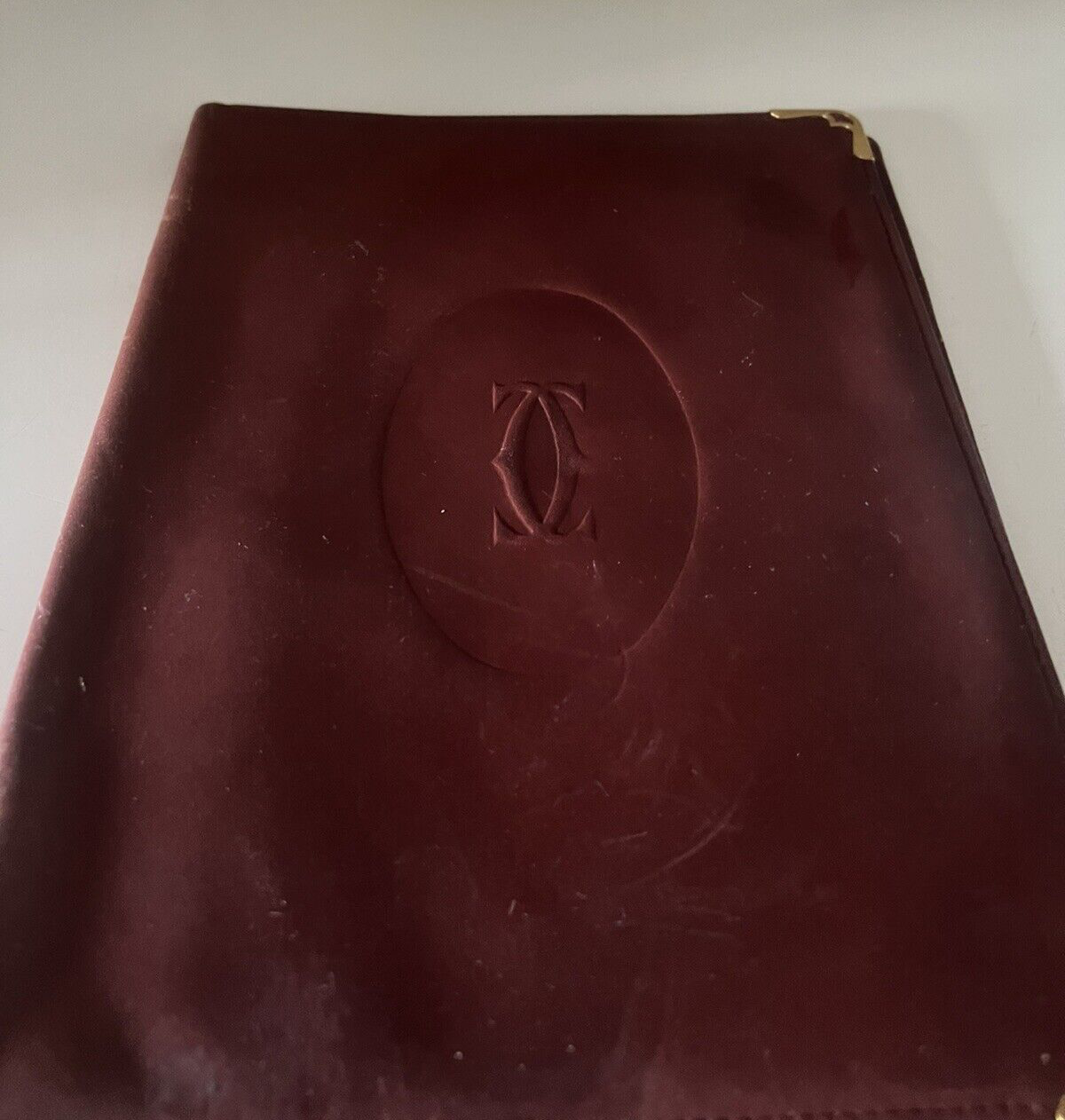 🔴 CARTIER porta agenda monogrammè PORTA DOCUMENTI pelle bordeaux vintage
