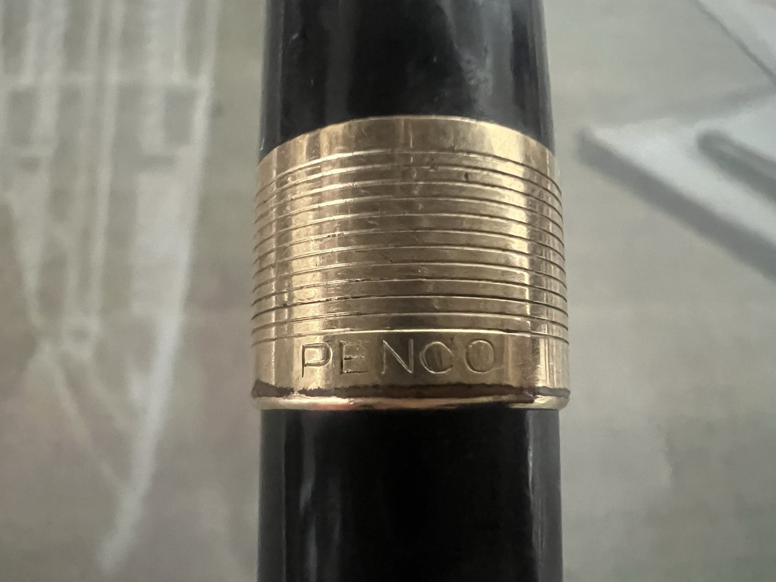 Pen Co Stylo-Plume Stylo à Plume de Diamant Or 14 KT Vintage Penco D