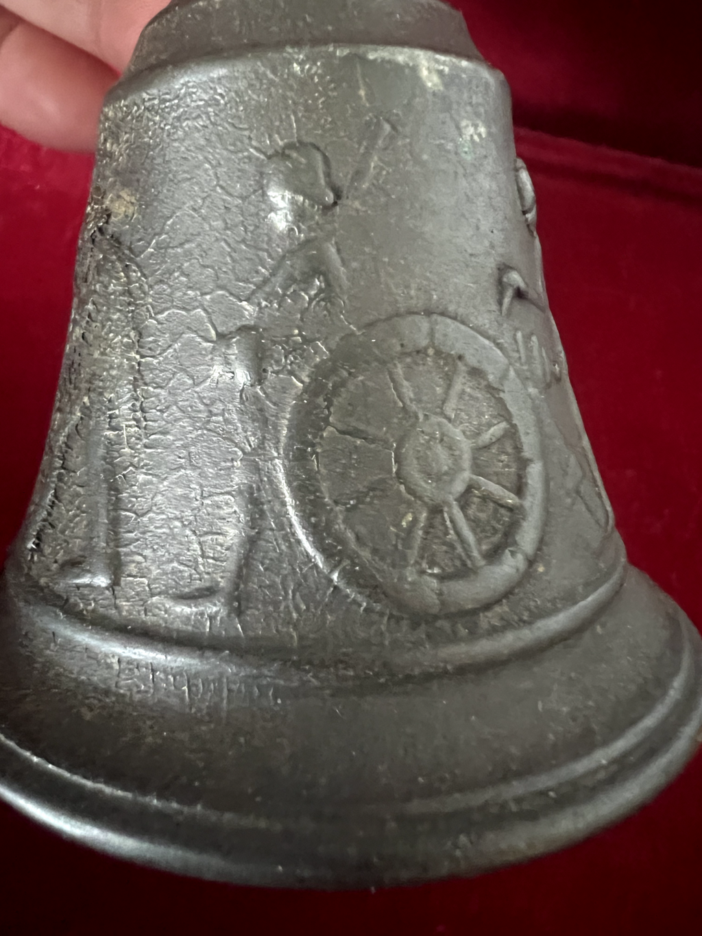 🔴 CAMPANELLO campanella campana metallo bronzo statua Napoleone h 12 cm vintage