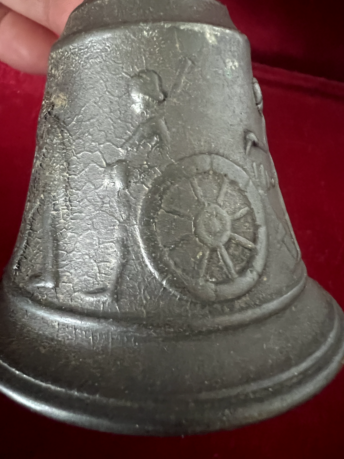 🔴 CAMPANELLO campanella campana metallo bronzo statua Napoleone h 12 cm vintage