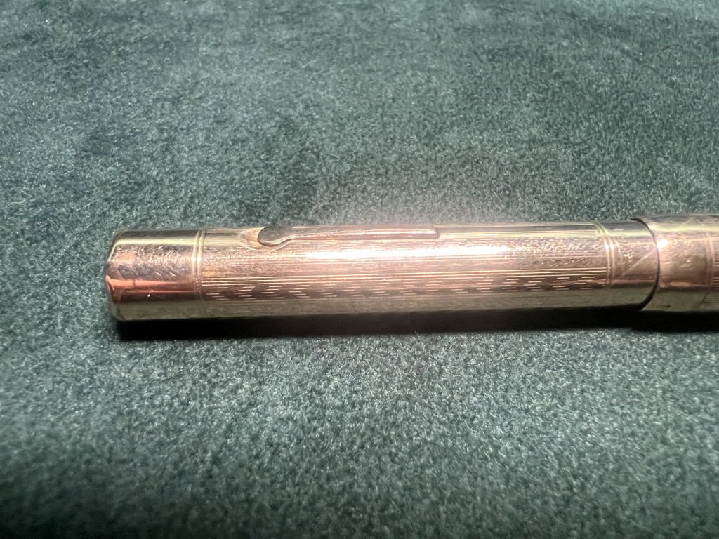 Red Lever Fountain Pen Gold Nib Patent Pat Jan 25.04 Vintage 1920