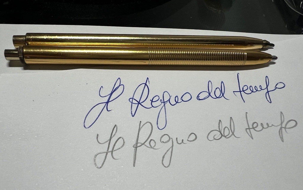 Carabinieri Stylo-Plume Sphère à Bouton + Portemine Crayon Dorées Scrivono Cru