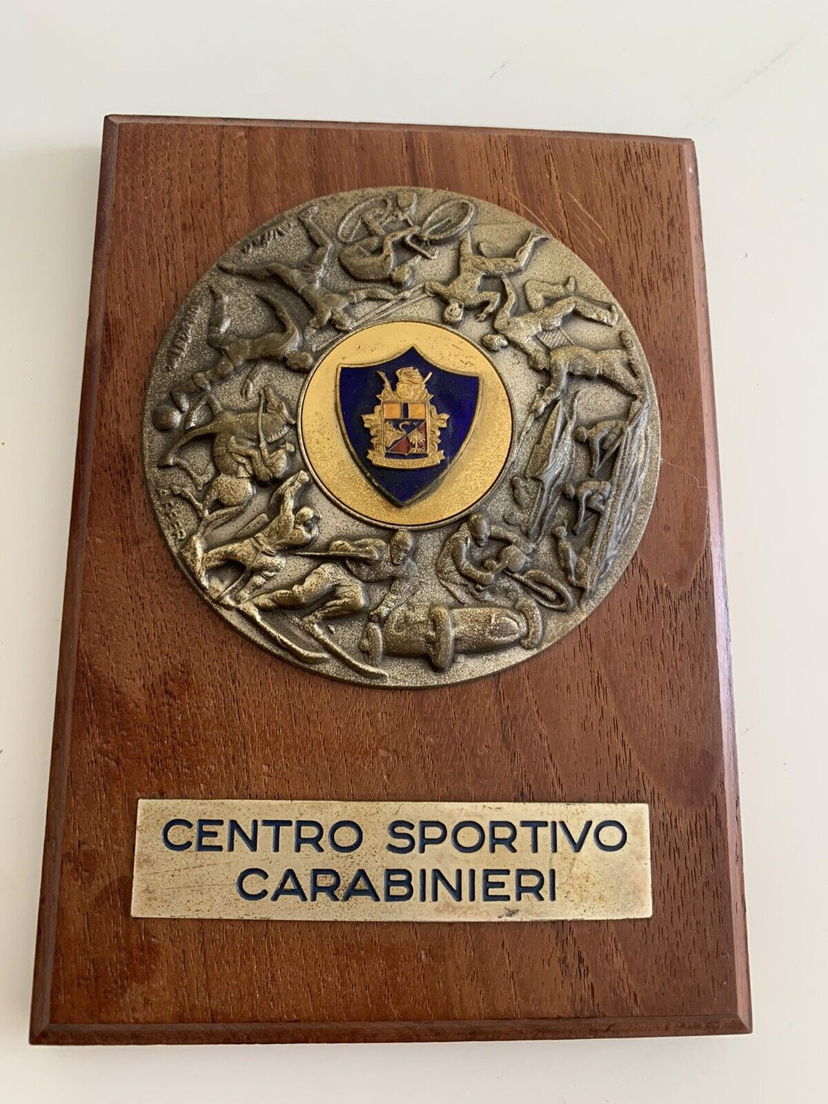 Crest Military Carabinieri Shield Wood Vintage Center Sporty Vintage