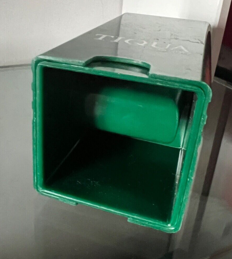 🔴 TIQUA scatola box orologio quarzo custodia verde completa vintage