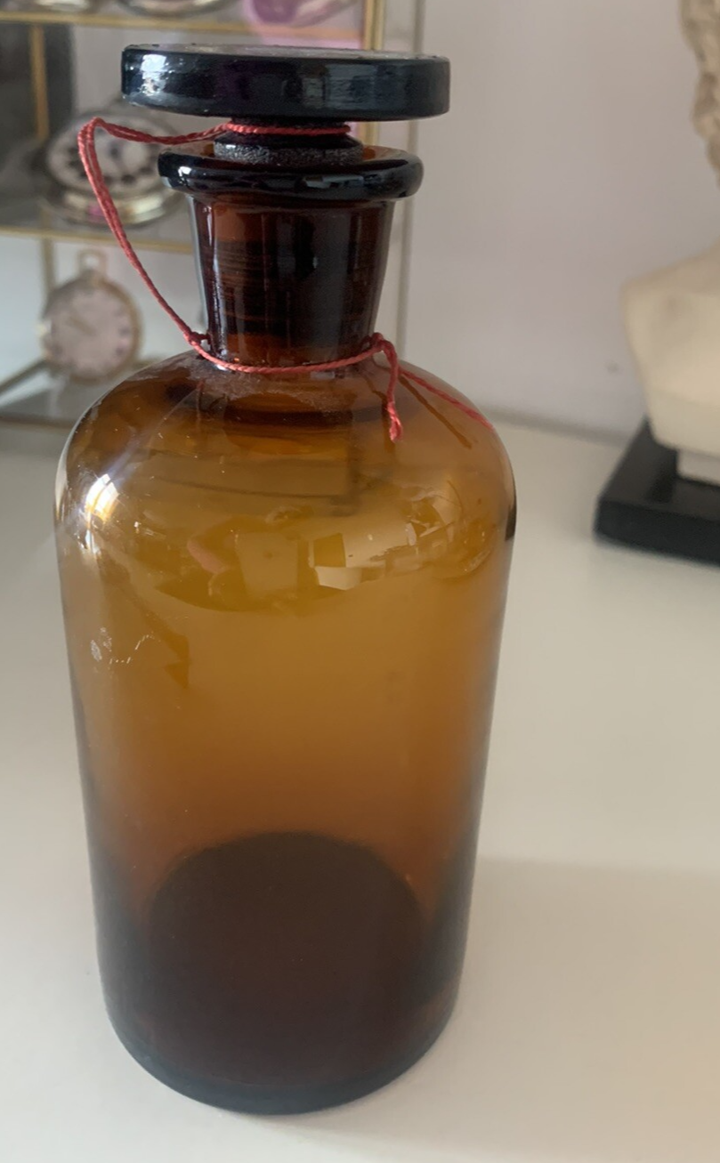 🔴 Bottiglia AMPOLLA vetro medica laboratorio vetro h. 15 VINTAGE