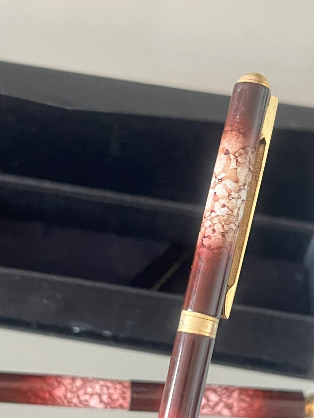 🔴 ZOLA MARK II penna sfera + roller LACCA marmorizzate scrivono vintage