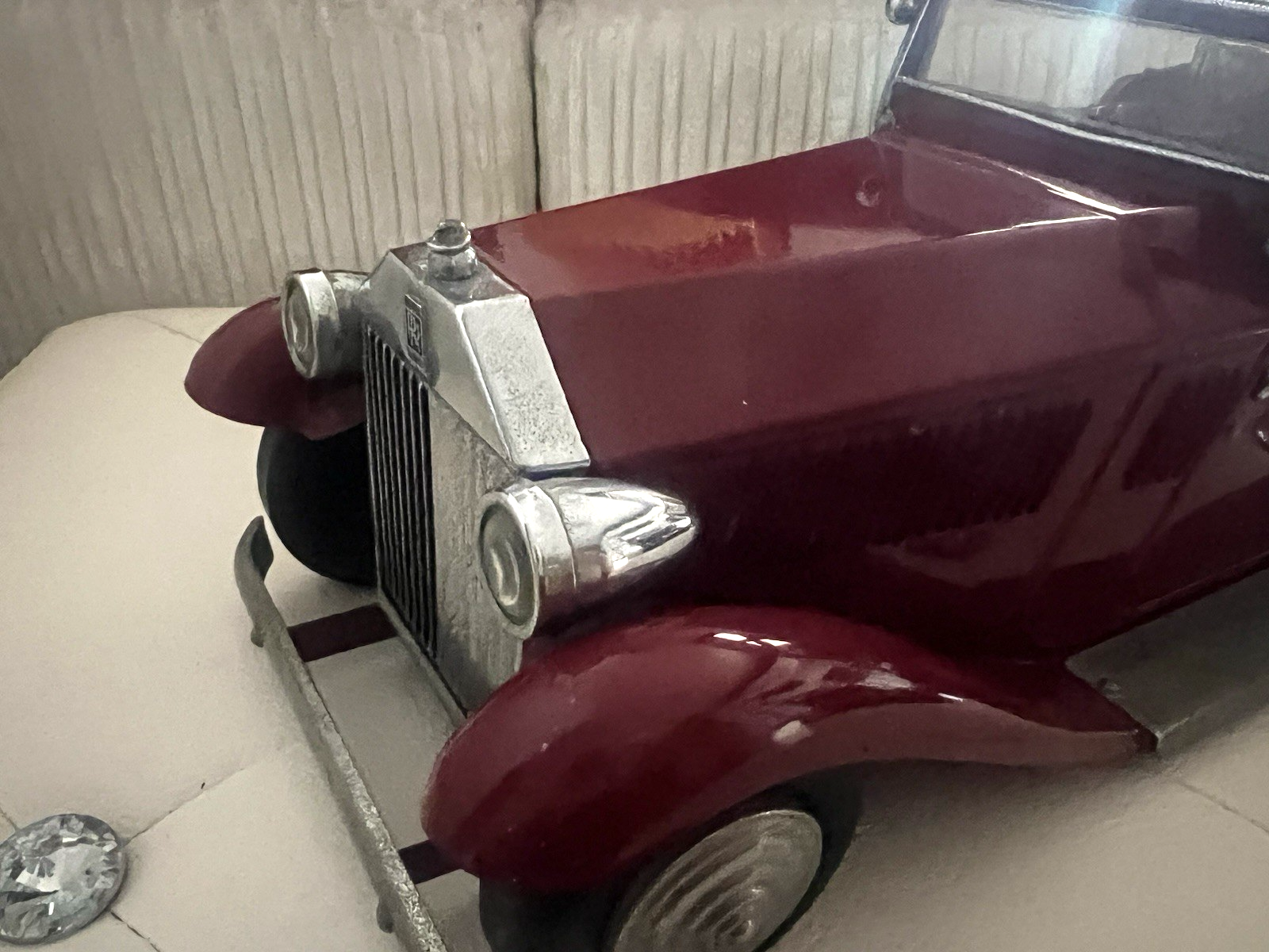 🔴 ROLLS ROYCE auto Set Bar VIP rosso decanter bicchieri cristallo vintage '60