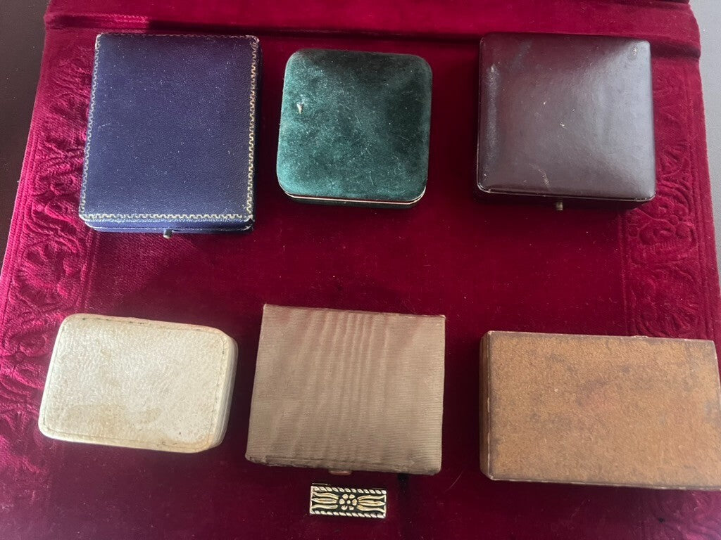 Boîtes Bijoux Cas Münzetuis Münzetui Cas Lot 6 Pièces Vintage 