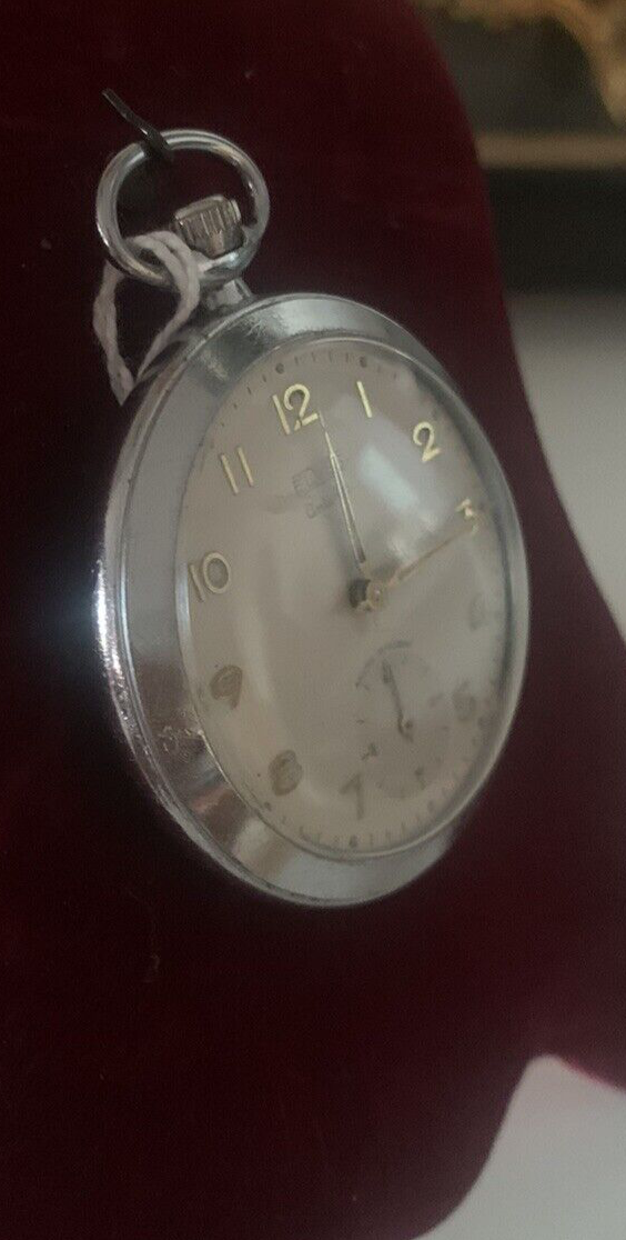 🔴 ELVES orologio tasca uomo meccanico champagne funziona ad ancora vintage