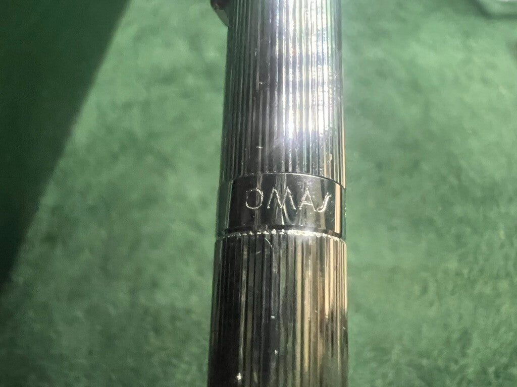 🔴 OMAS penna sfera cromata a righe Rinascimento scrive con astuccio