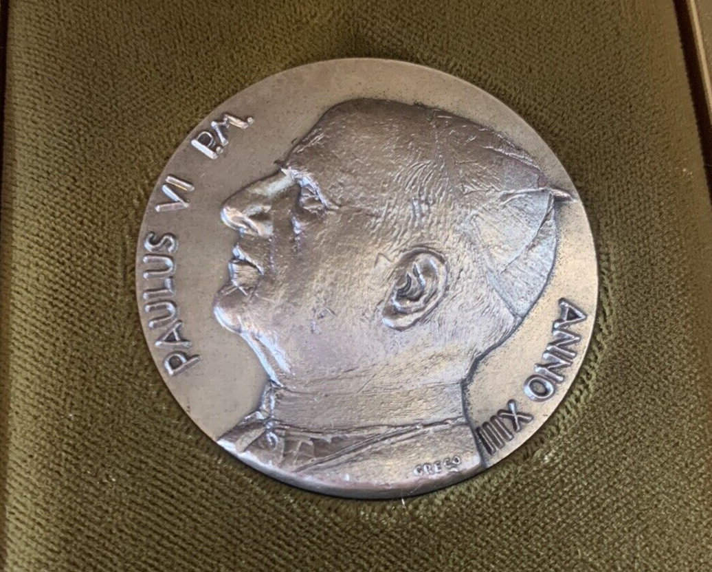 🔴 VATICANO medaglia ARGENTO 800 Papa PAOLO VI ANNO XIII fior di conio FDC