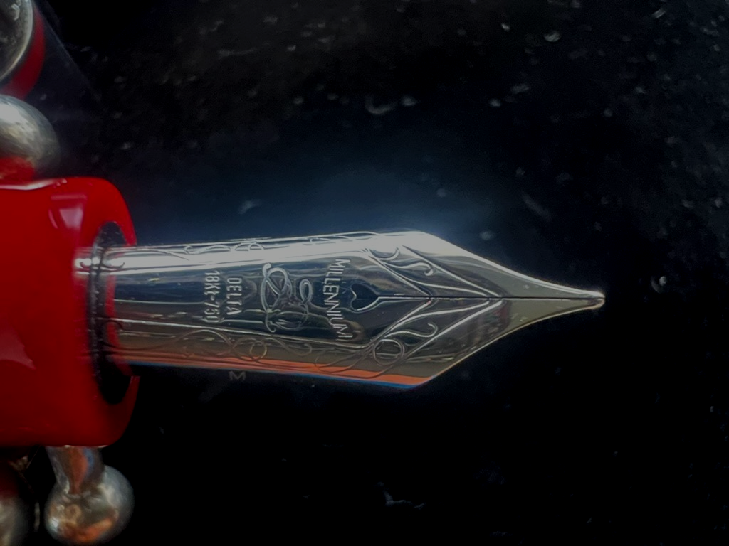 🔴 DELTA penna stilografica Alfa Romeo Giulietta rossa Argento 925 e ORO 18 KT M