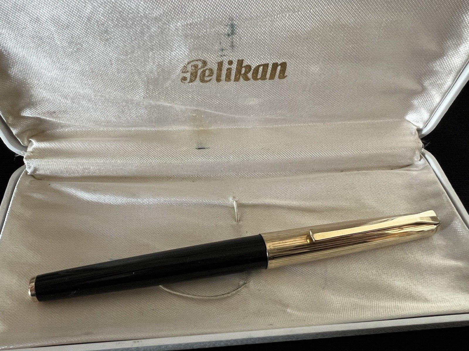 🔴 PELIKAN 30 penna stilografica placcata oro pennino ORO 14k cartuccia scrive