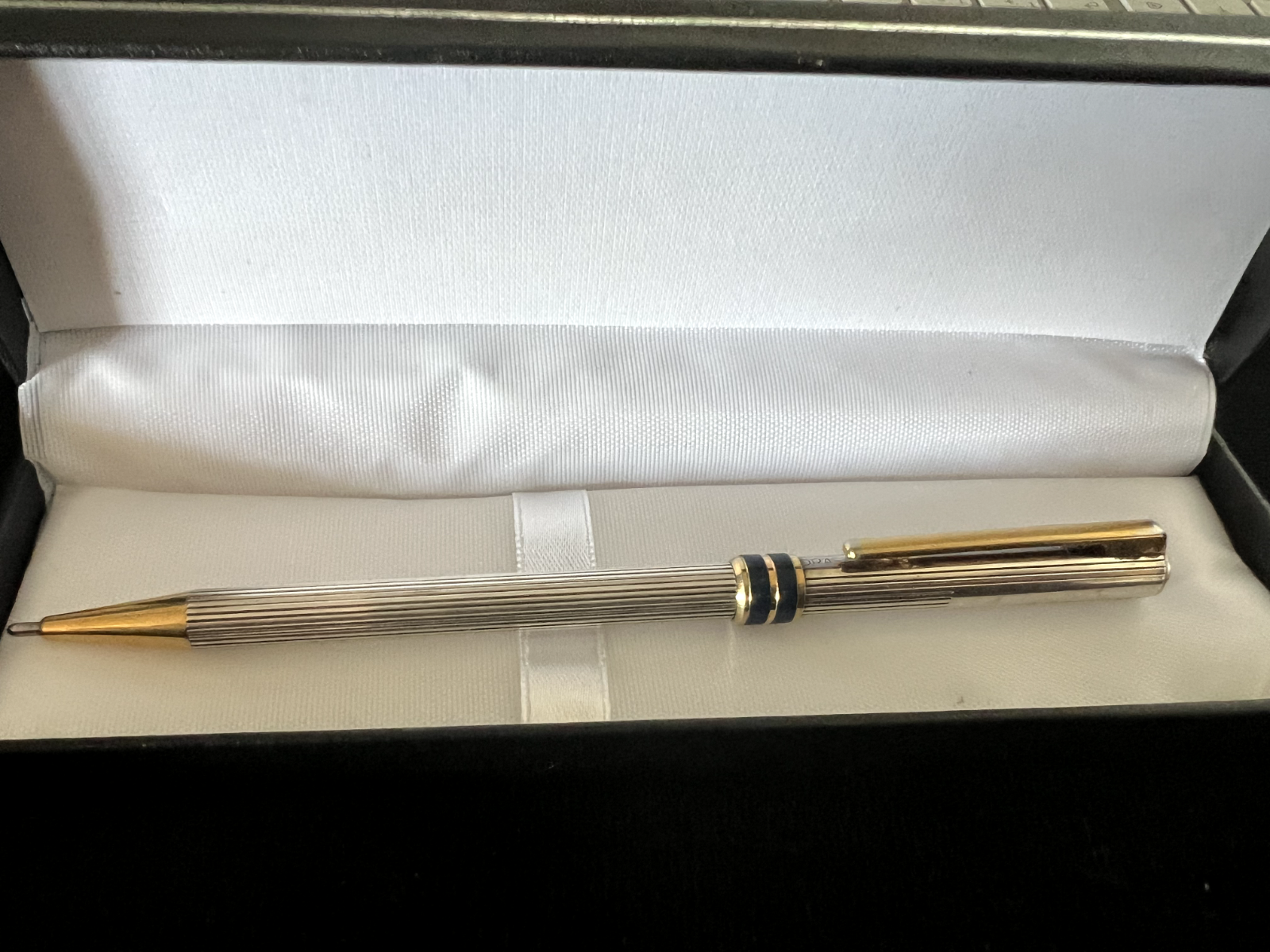 🔴 AURORA penna sfera Marco Polo ARGENTO 925 MASSICCIO smalti blu 1