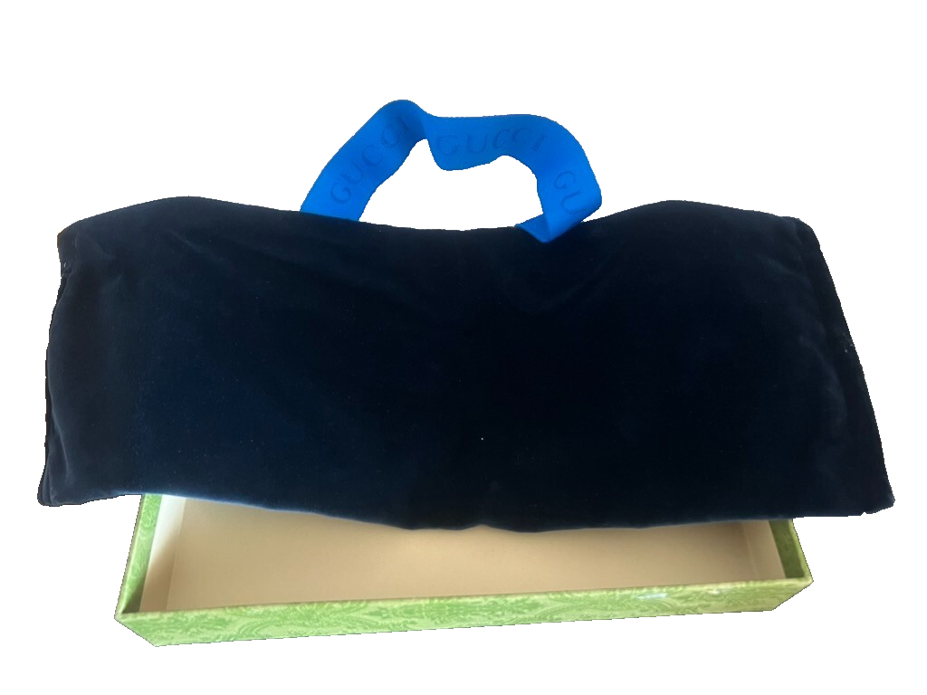 🔴 GUCCI sacca anti polvere borsa scarpe da viaggio velluto blu 39 cm NOS