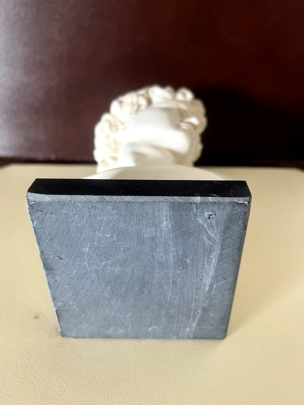 🔴 DAVID statua scultura base marmo firmato BESSI libreria busto L 10 h 22 cm