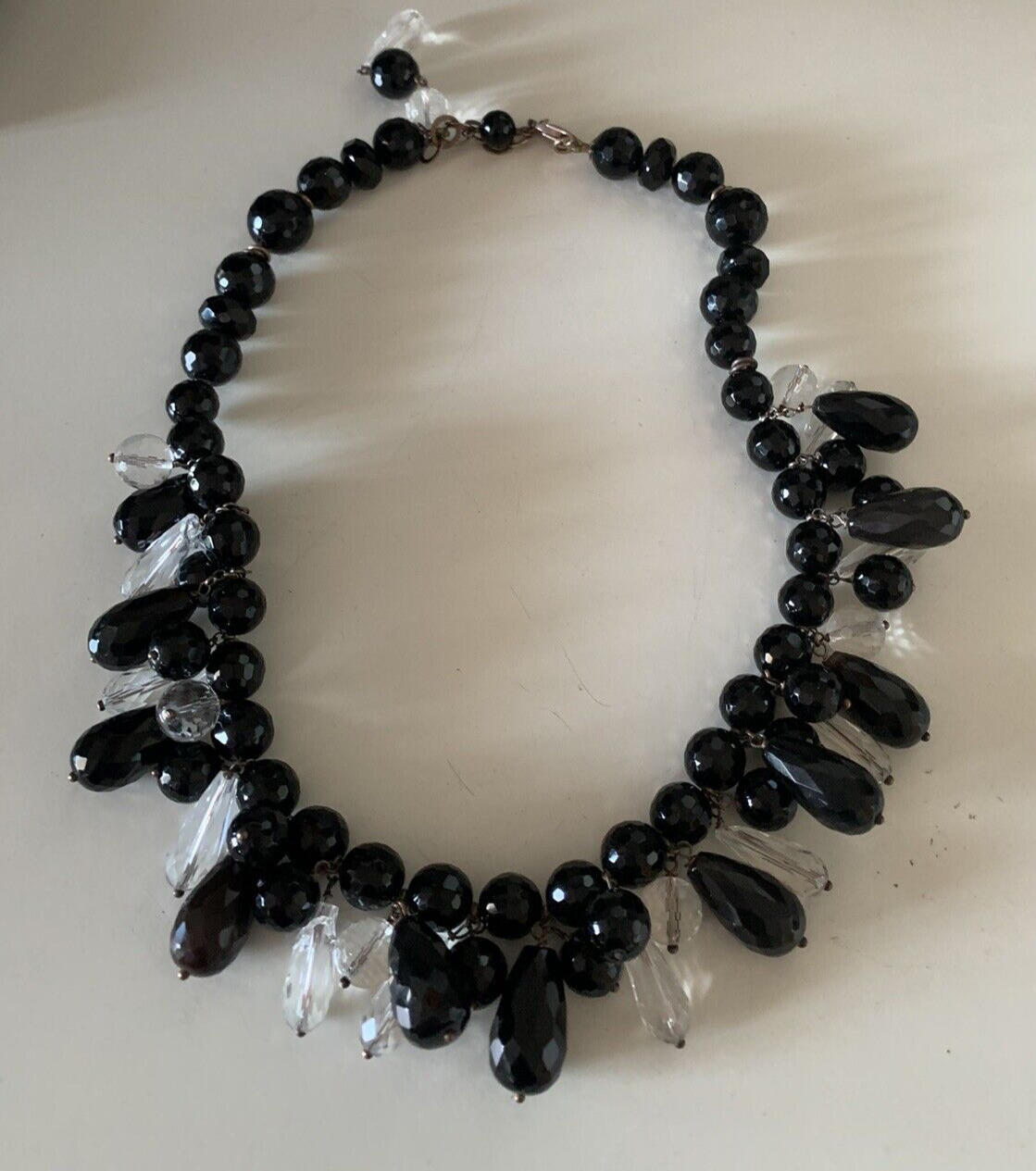 DEA GIOIELLI Silver Plated Gold Necklace With Natural Onyx Gemstones 