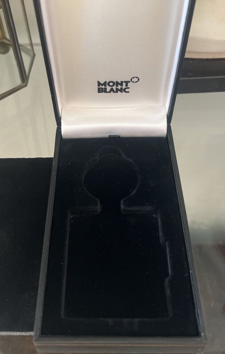 Montblanc Box Key Ring Black Leather Internal Flocked Complete 