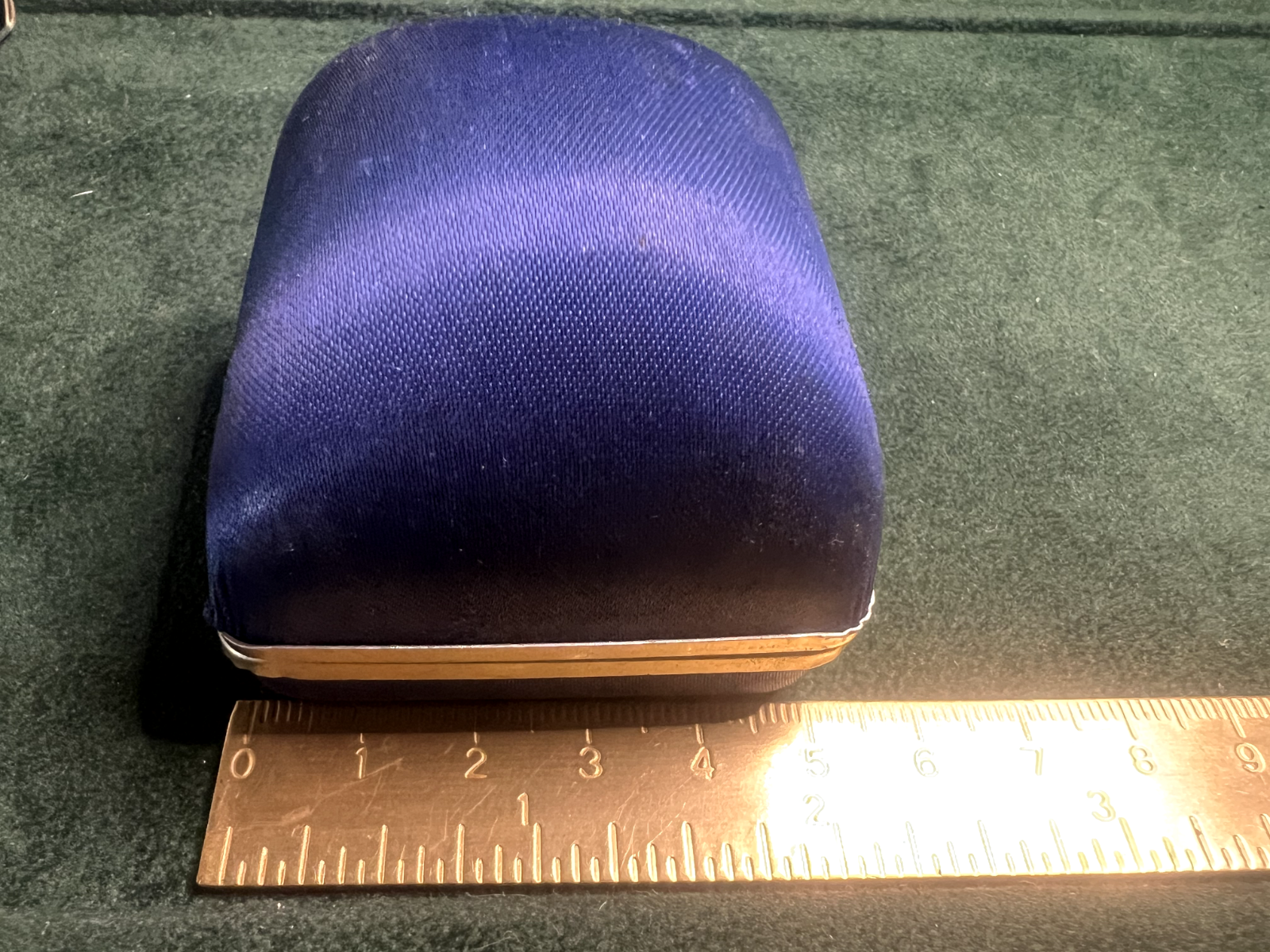 🔴 Scatola anello astuccio custodia gioiello bordo metallo vintage