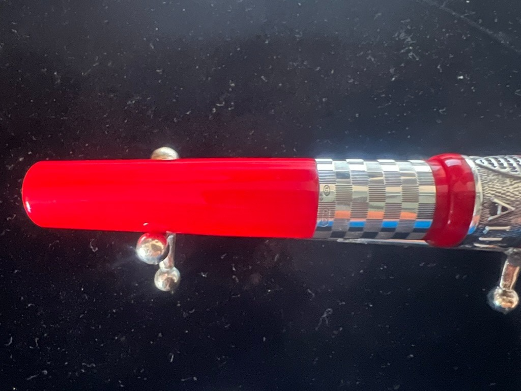 🔴 DELTA penna stilografica Alfa Romeo Giulietta rossa Argento 925 e ORO 18 KT M