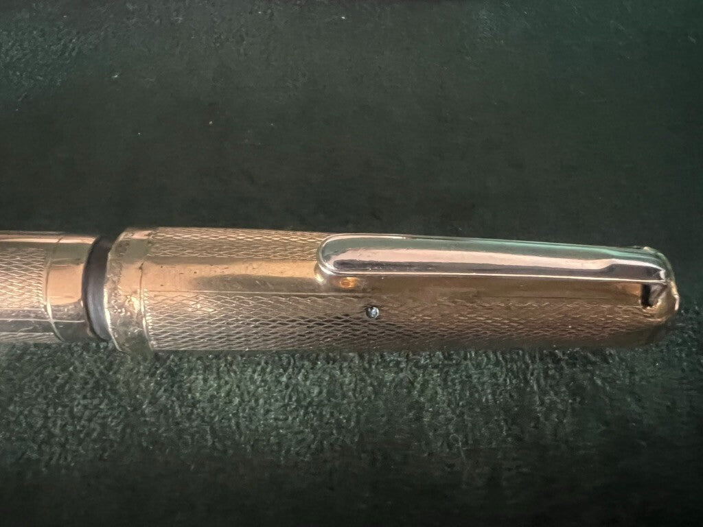 Columbus Extra Stylo-Plume Stylo à Plume Plaqué Or 18 KT Levier Écrit Vintage