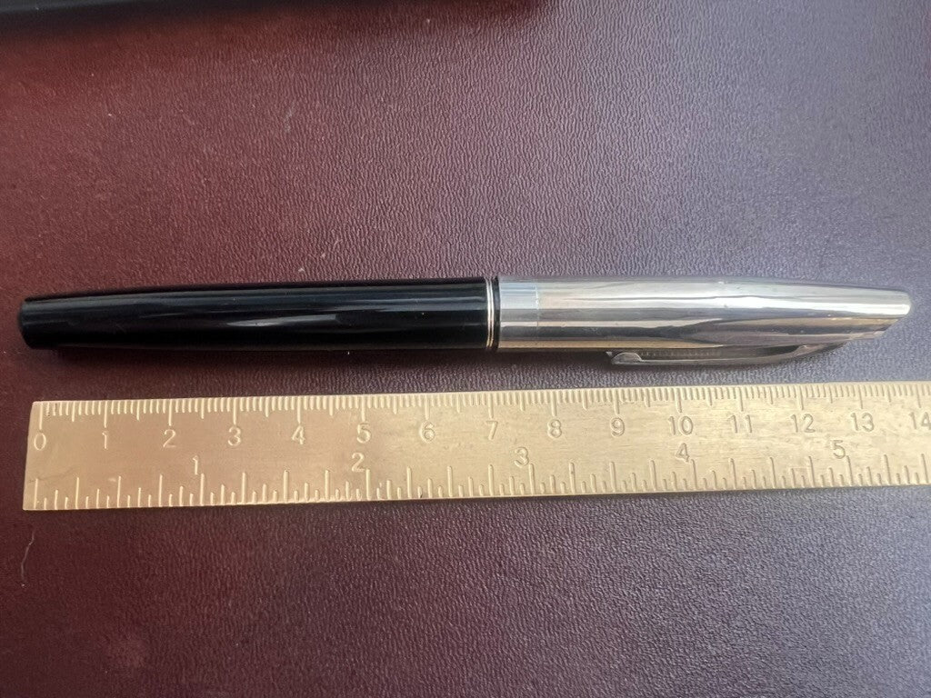 Pen Fountain Pen Black A Piston Pen Aerodynamic Gold Marking Vintage And