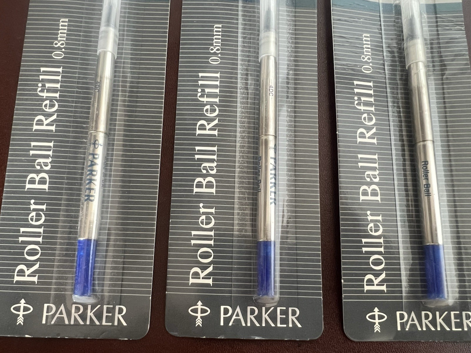 PARKER Recharge Stylo Roller Ball BLEU M 4DC Lot De 3 Pièces Recharge