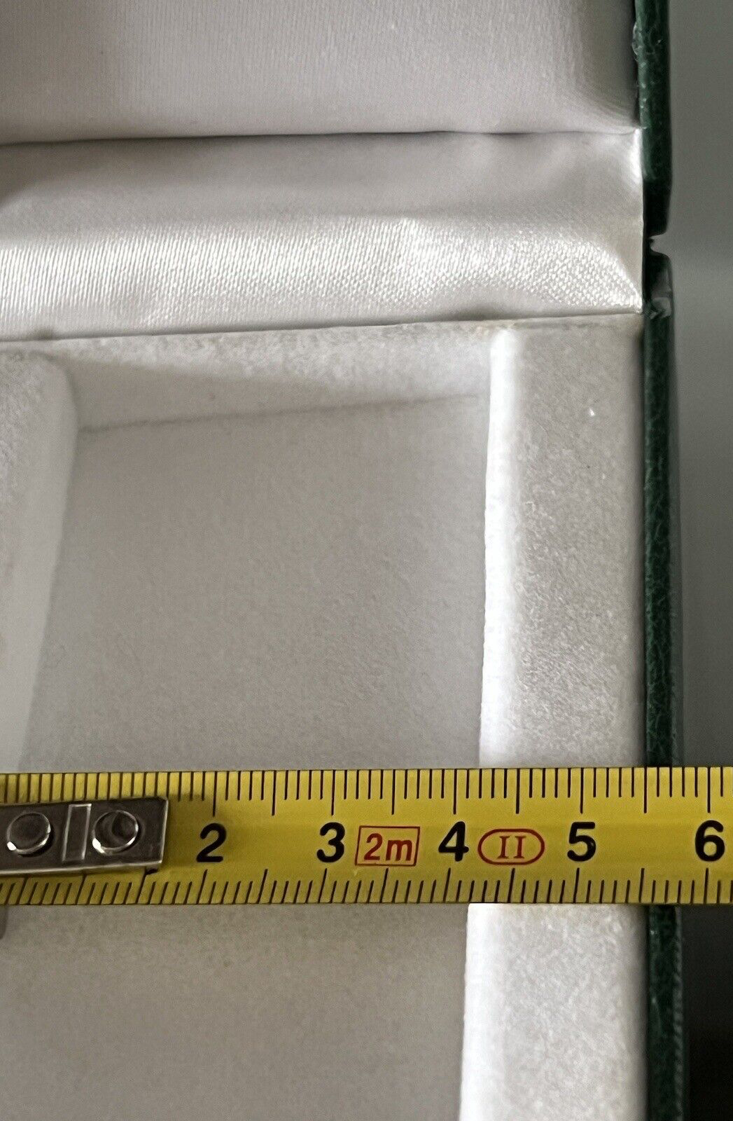 Lubinski Boîte Briquet Cuir Vert Mesure Intérieure Comme Photo