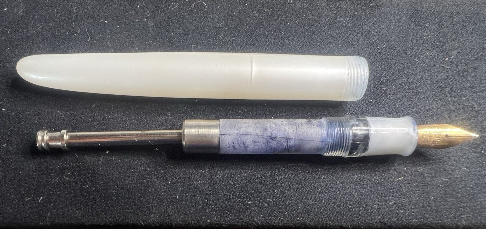 Estense Stylo-Plume Stylo à Plume Celluloid Or 14K Écrit Boîte Vintage