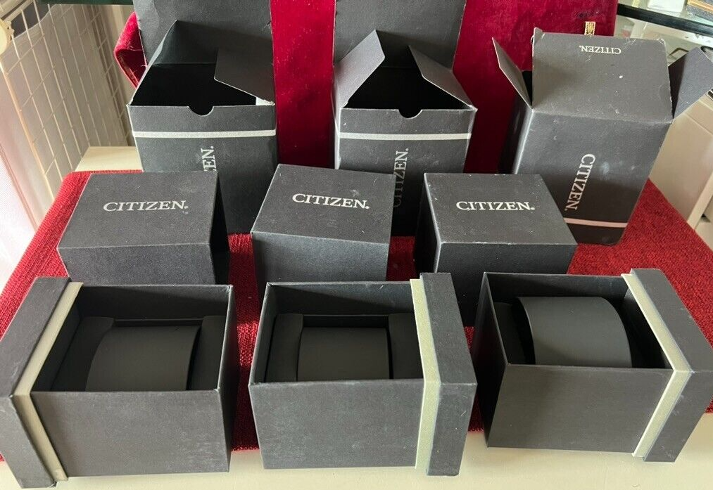 CITIZEN Boxes Watches Black Original Lot 3 Pieces With Controscatole B