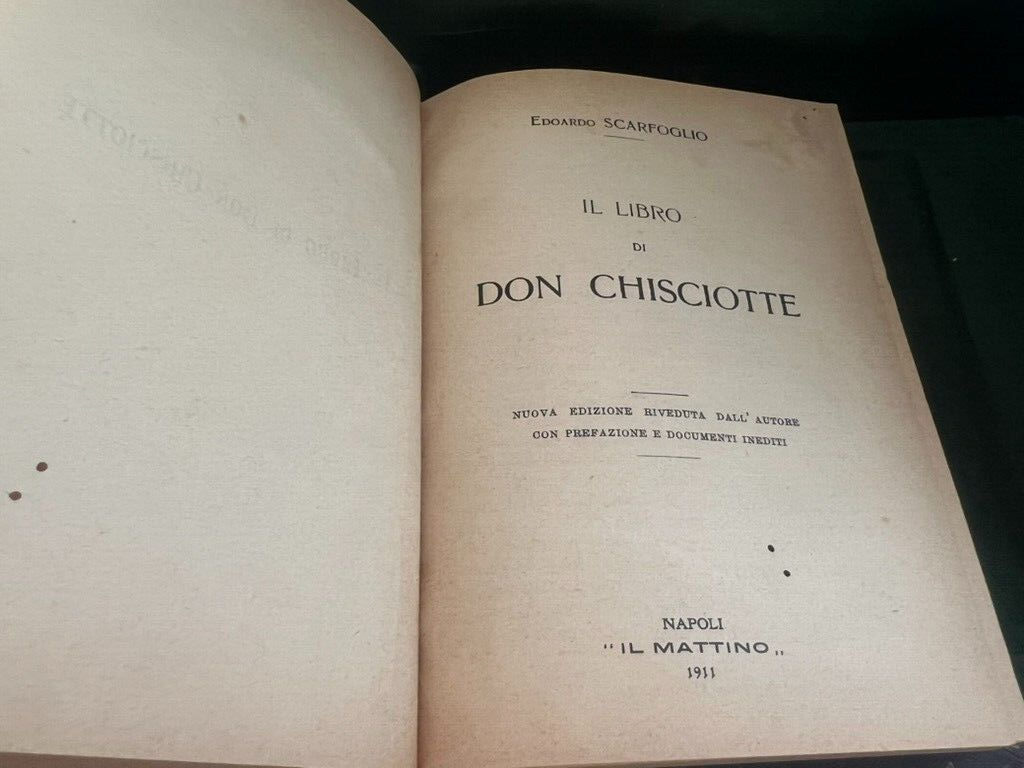 🔴 Libro DON CHISCIOTTE di Edoardo Scarfoglio Il Mattino del 1911